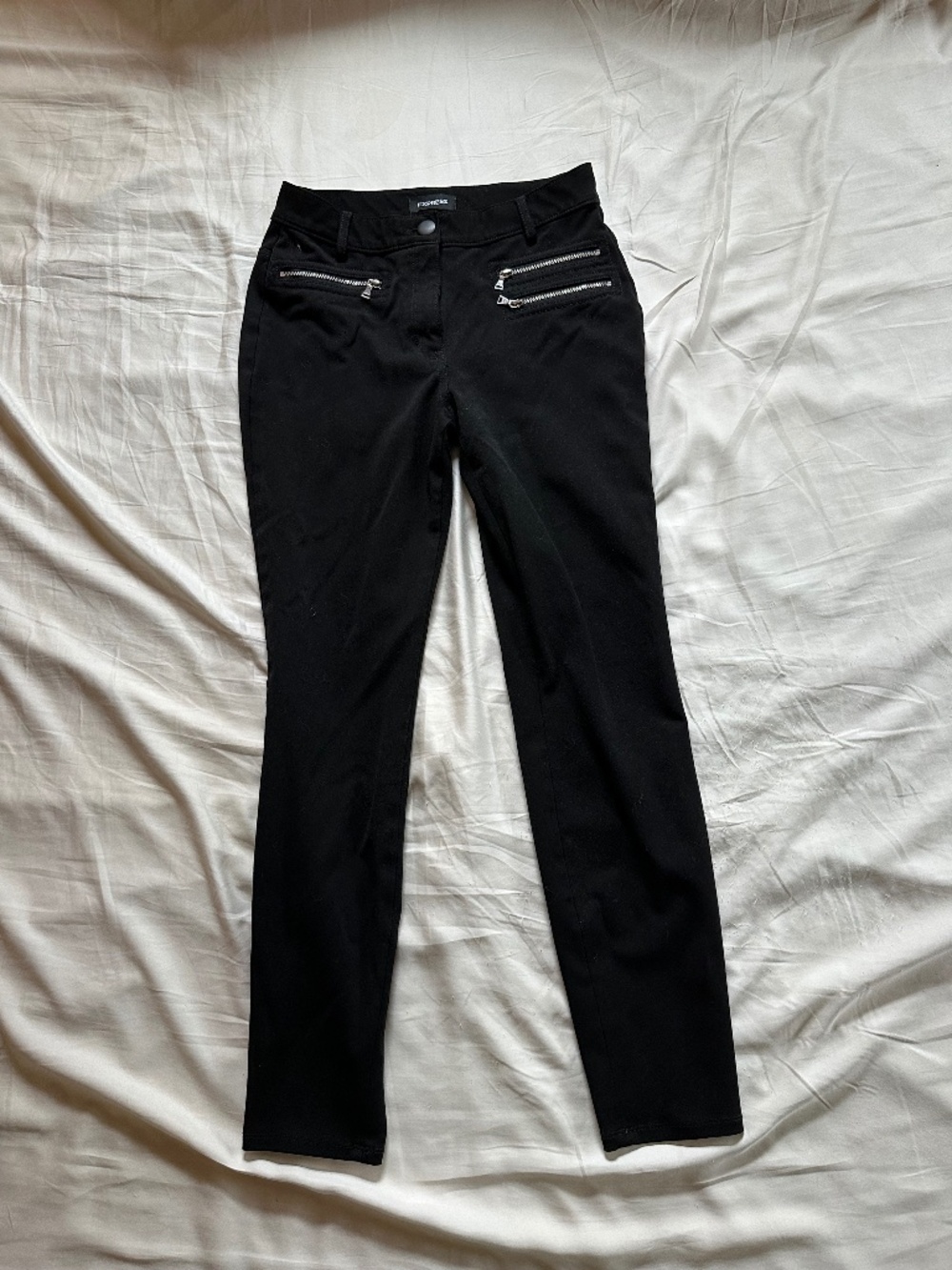 Express High Rise Black Moto Zip Leggings Pants 4R